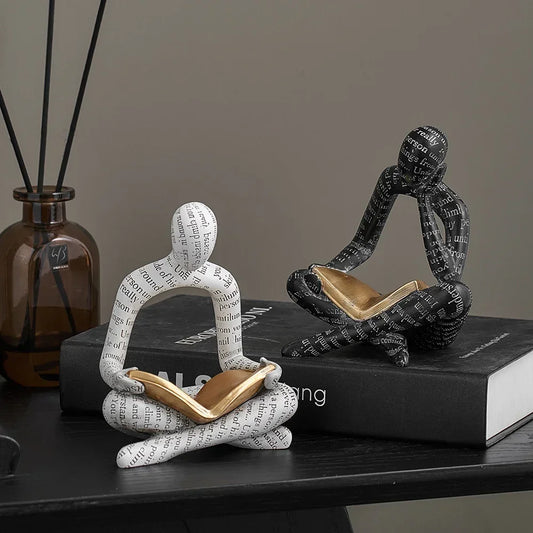 ArtZ® Amused Nordic Reading Sculpture Scuplture