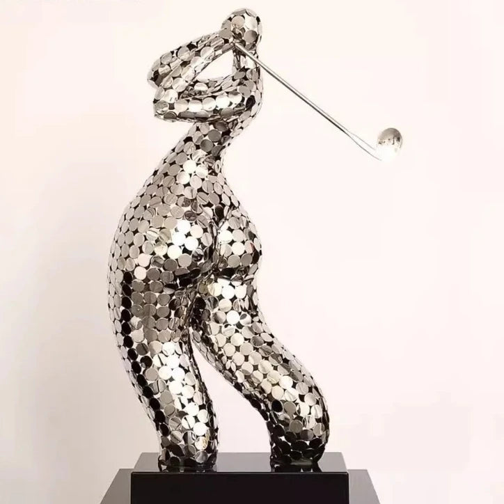 ArtZ® Abstract Golfer Stainless Steel Sculpture