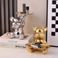 ArtZ® Ceramic Geometric Bear Sculpture Tray And Piggy Bank