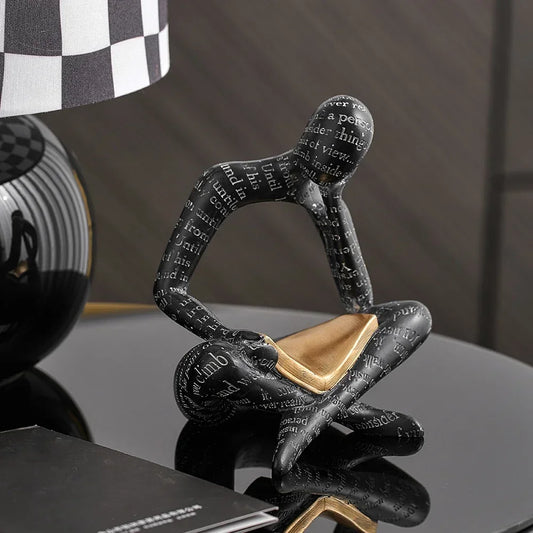 ArtZ® Amused Nordic Reading Sculpture Scuplture Black