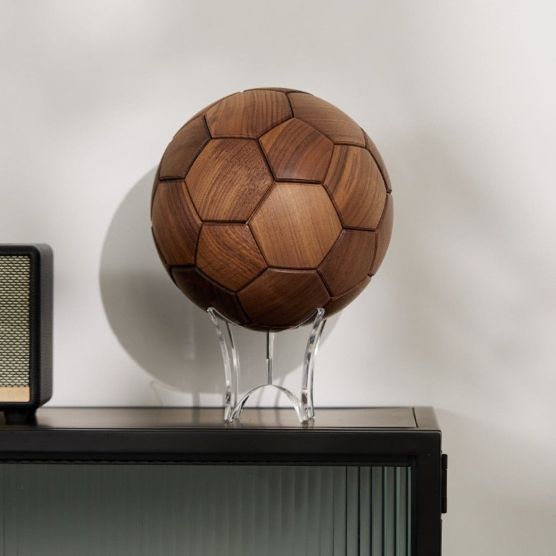 BONZINI. Polychrome wooden soccer table with balls and k…