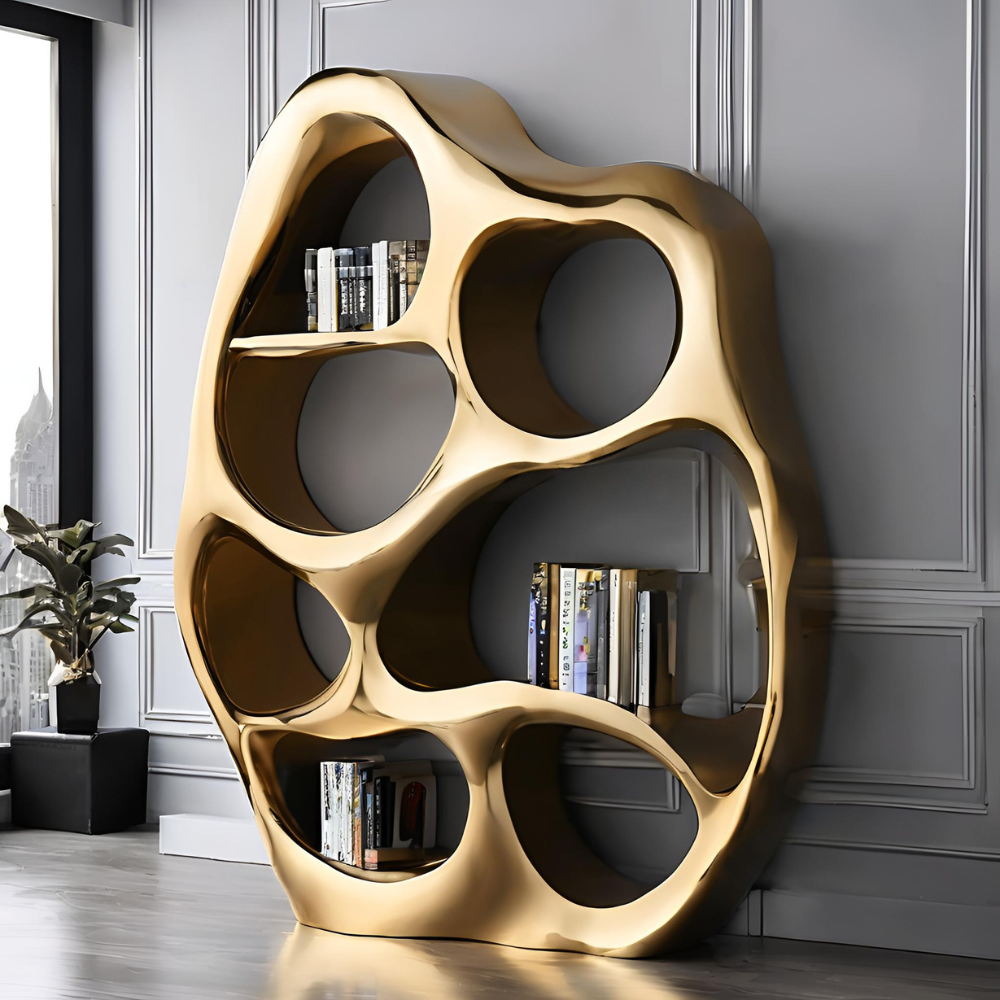 ArtZ® Stainless Steel Melting Lava Bookshelf