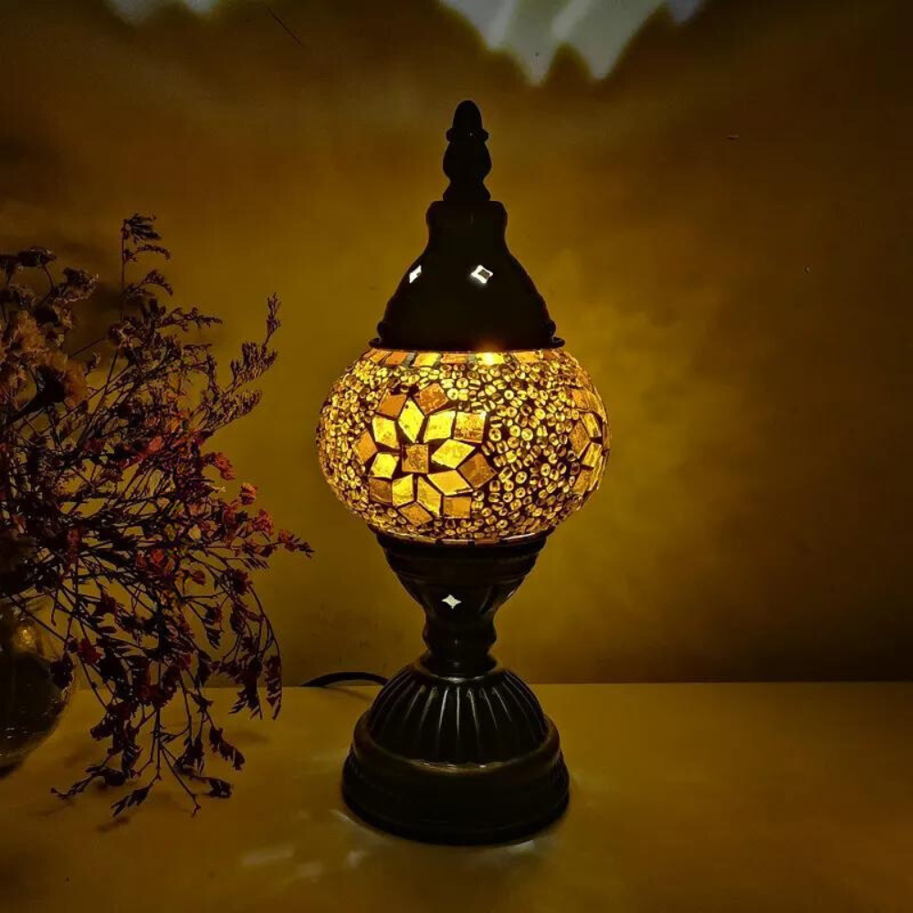 Gold mosaic table lamp new arrivals