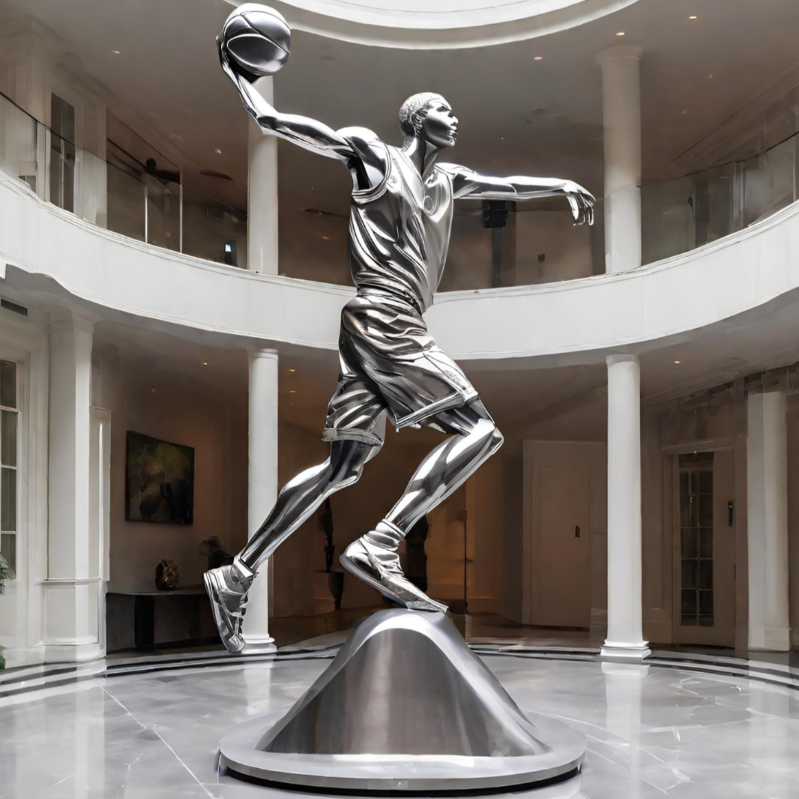 ArtZ® Stainless Steel Slam Dunk Sculpture