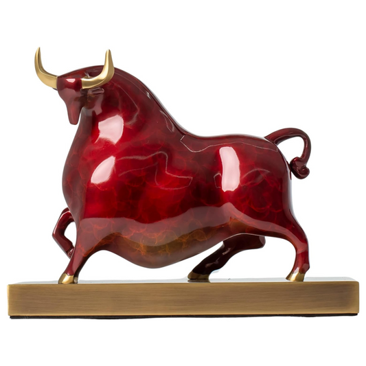 ArtZ® Abstract Bull Of Optimism and Prosperity Bronze Sculpture