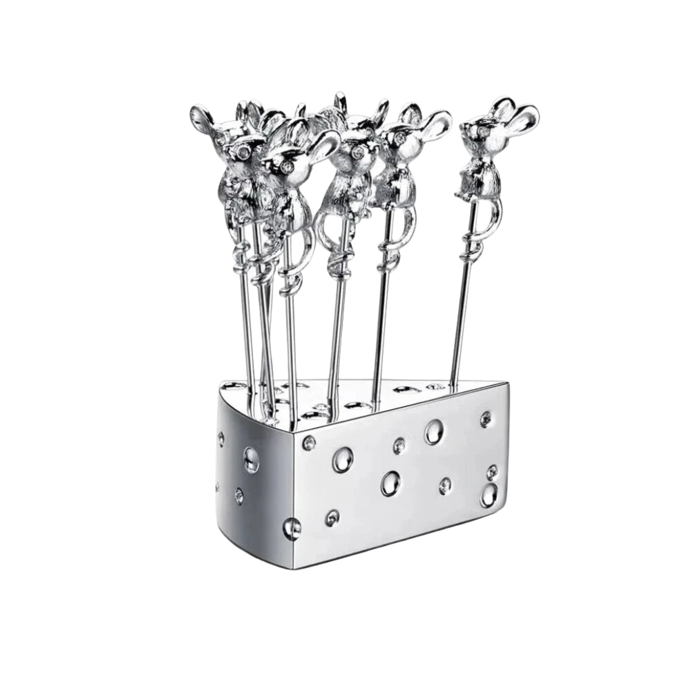 ArtZ® Stainless Steel Fruit And Cheese Picks With Base