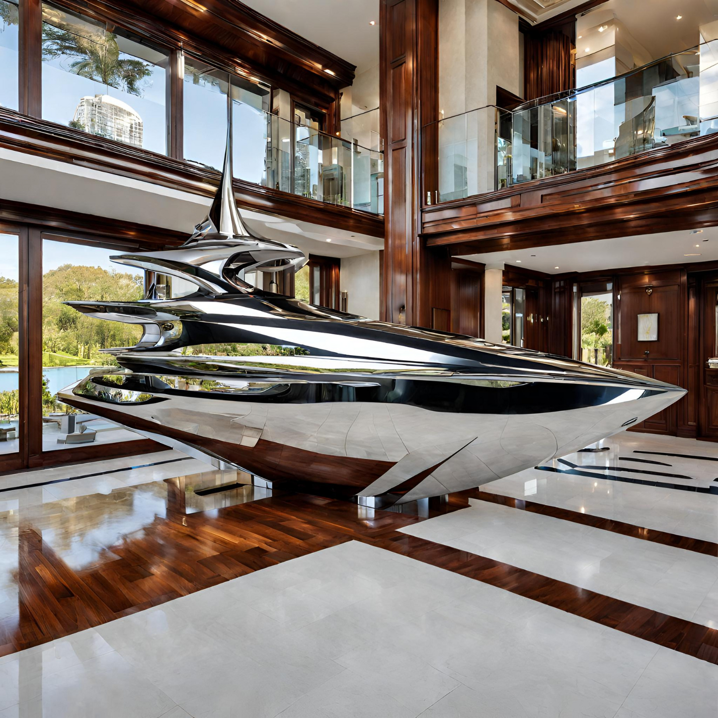 ArtZ® Stainless Steel Yacht Sculpture