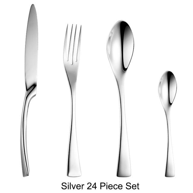  24 Pieces Stainless Steel Cutlery Silverware Set